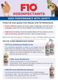 The front page of the F10 Disinfectants for Avian Care leaflet