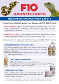 The front page of the F10 Disinfectants for Reptile Care leaflet